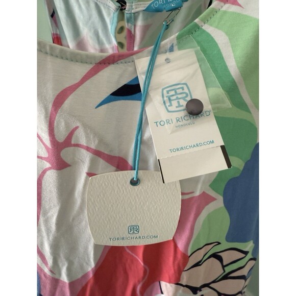 Tori Richard Come Closer Tropical Karley Floral Multi Midi Dress L NEW - Picture 4 of 8